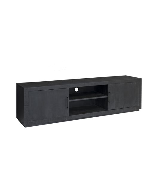 Black Omerta - Meuble TV - 150cm - mangue - noir - 2 portes - 2 niches - châssis acier