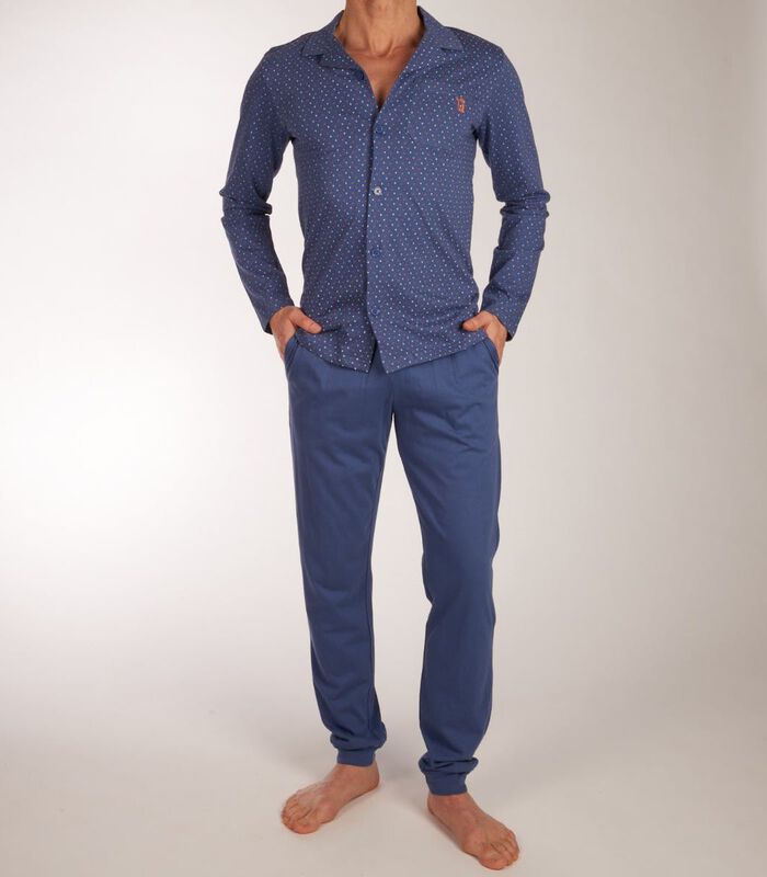 Pyjama lange mouwen lange broek doorknoop ARNO image number 3