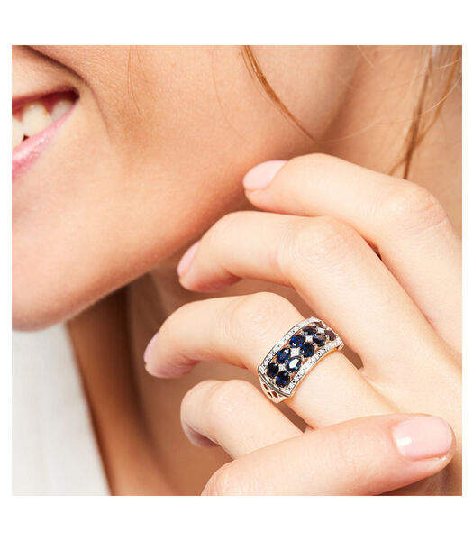 Ring "Hanoi Sapphire" Wit Goud en Diamanten