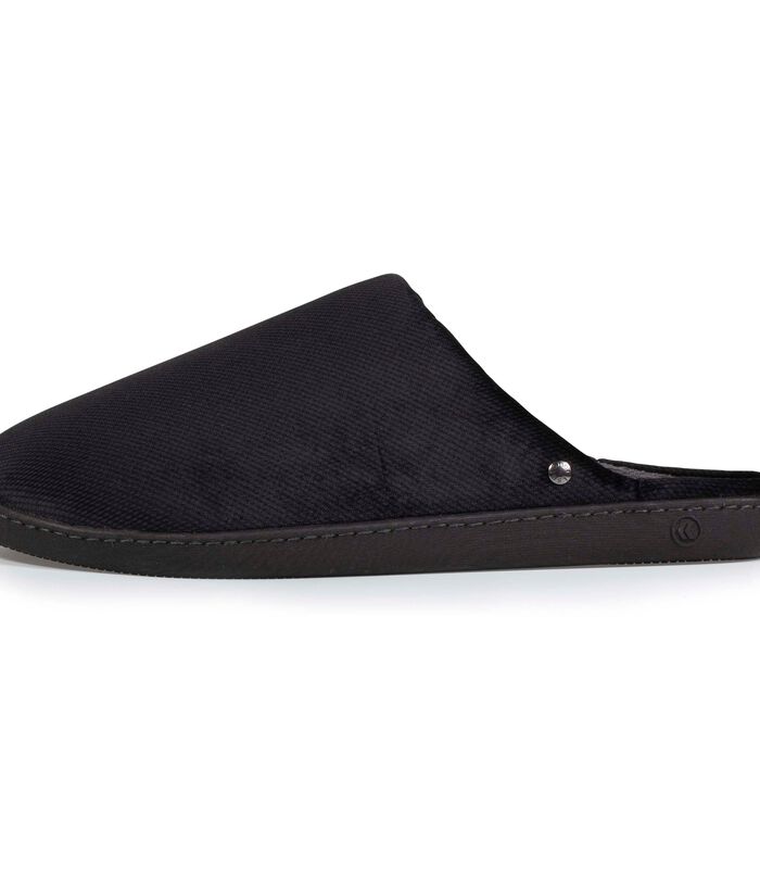 Chaussons Mules Homme Velours Noir image number 2