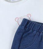 2-delige jeansset met legging en T-shirt met luipaardprint image number 2