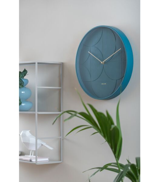 Horloge murale Echelon Circular - Bleu - Ø40cm
