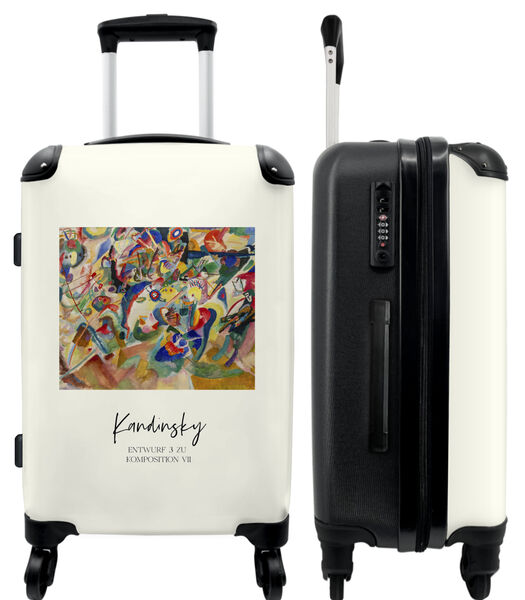 Bagage à main Valise avec 4 roues et serrure TSA (Art - Kandinsky - Composition - Couleurs)
