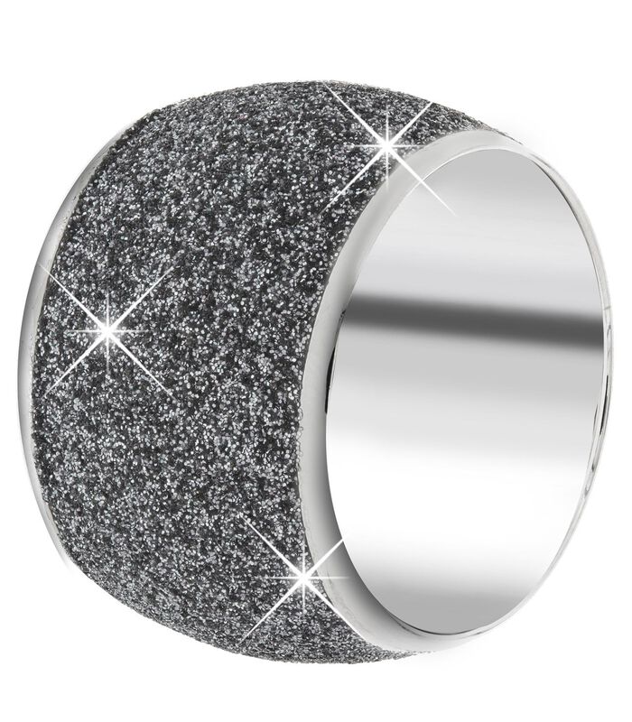 Stalen ring met grey mineral powder image number 0