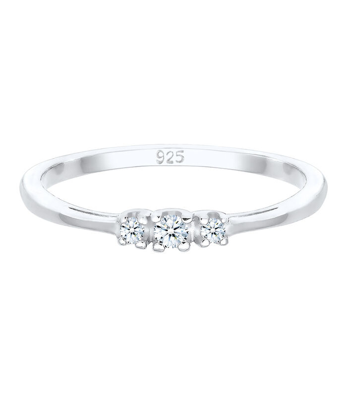 Ring Dames Verlovingsring Diamant (0.06 Ct.) Delicaat In 925 Sterling Zilver image number 1