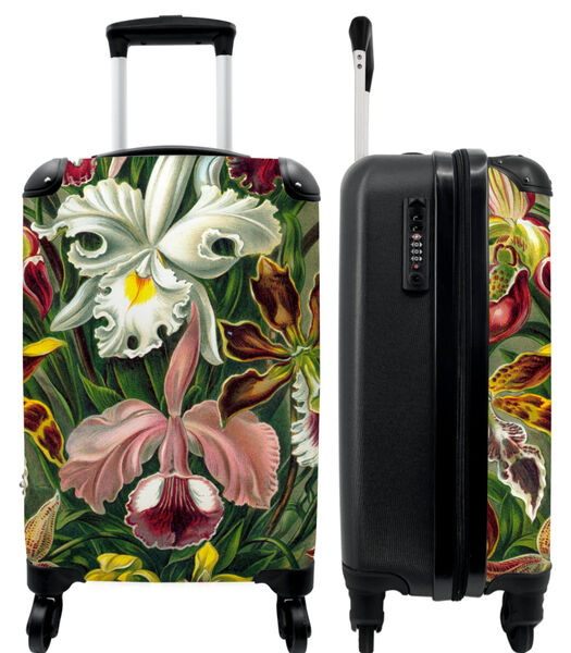 Valise spacieuse avec 4 roues et serrure TSA (Fleurs - Art - Haeckel - Maîtres anciens - Botanique)