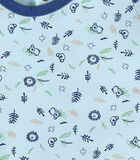Bio katoenen romper pyjama met prints, lichtblauw image number 2