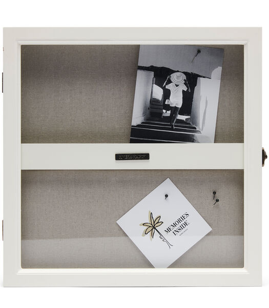 Vitrine box met deur, Fotokast - Memories - Wit
