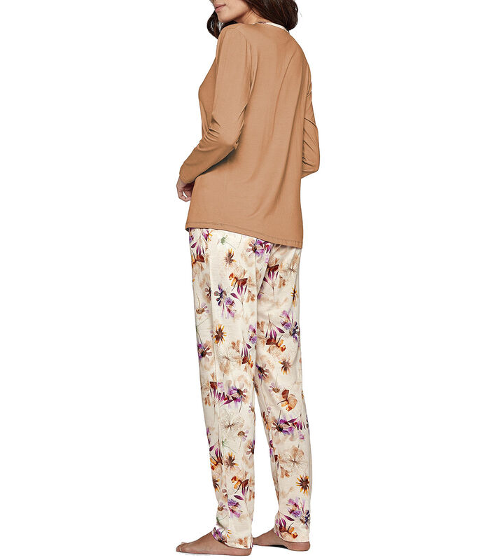 Lange pyjamaset van katoen en modal Ditsy image number 1