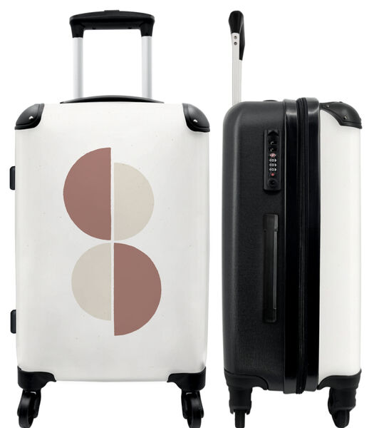 Bagage à main Valise avec 4 roues et serrure TSA (Rose - Blanc - Abstrait)