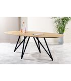 Nordic Design - Table de salle à manger - acacia - naturel - ovale - 240x110 cm - pied papillon - acier - noir image number 2