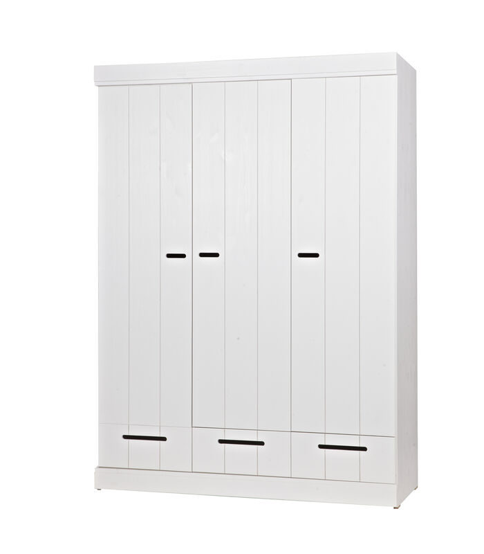 Armoire 3 Portes  - Pin - Blanc - 195x140x53  - Connect image number 1
