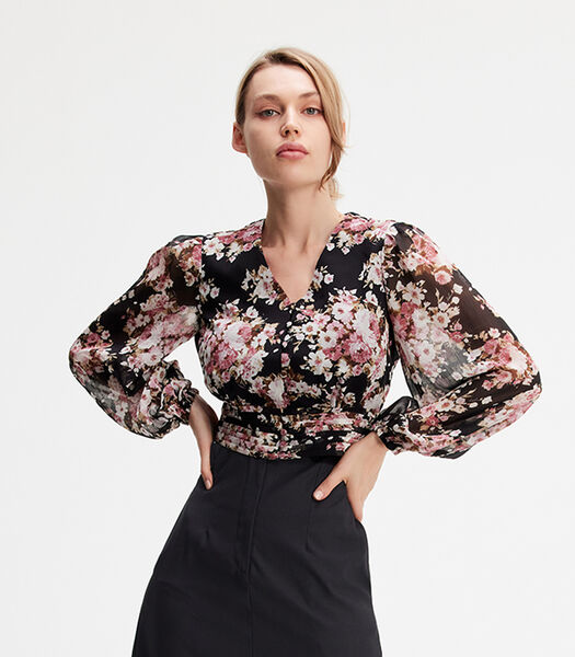 Korte blouse met bloemenprint