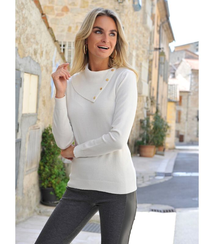 Pull maille douce col enveloppe DASIA image number 2
