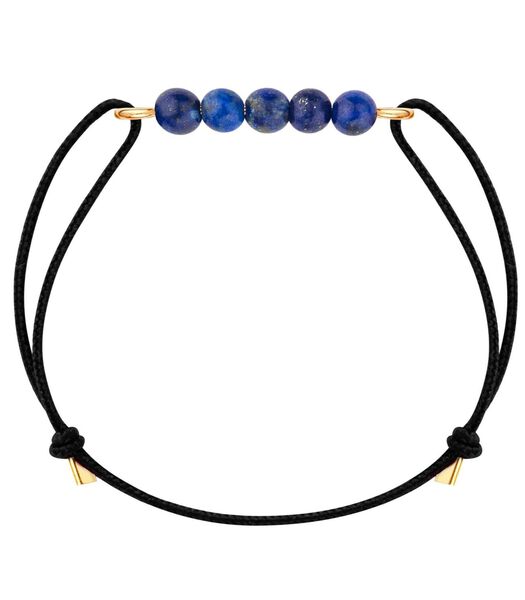 Bracelet Lapis Lazuli sur Or 14K gold-filled & cordon noir