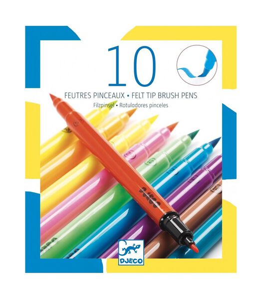 kleuren 10 felt tip brush pens - pop