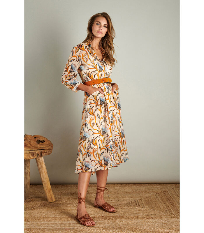 Luchtige maxi dress in een tropische print image number 0
