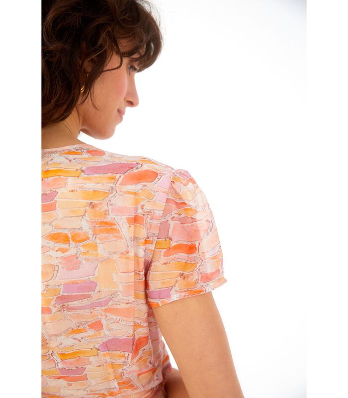 Malice jurk van 100% bedrukte zijde-viscose SALINAS image number 4