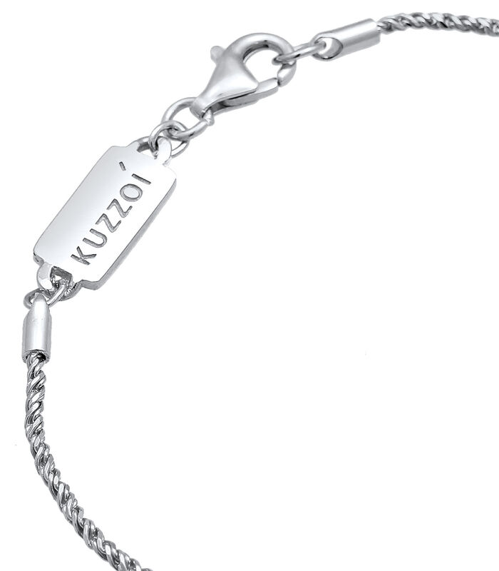 Bracelet Collier Pour Homme Avec Cordon Torsadé Basic Elegant Oxydé En Argent Sterling 925 image number 3