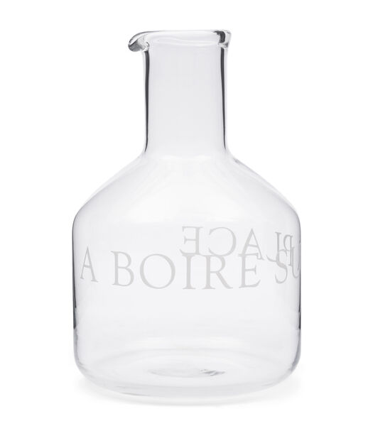 RM A Boire Sur Place Waterkan glas - met tekst (ØxH) 16.5x26.5 cm