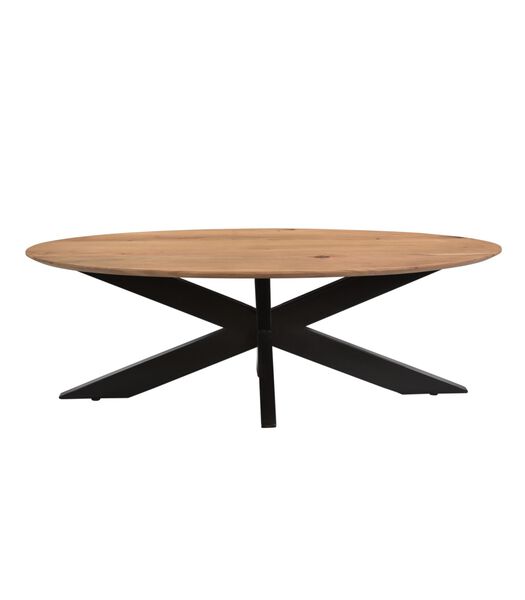 Nordic - Table basse - acacia - naturel - ovale - L 130cm - pied araignée - acier laqué
