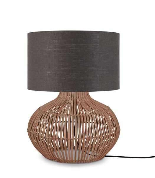 Lampe de Table Kalahari - Gris Foncé/Rotin - Ø32cm