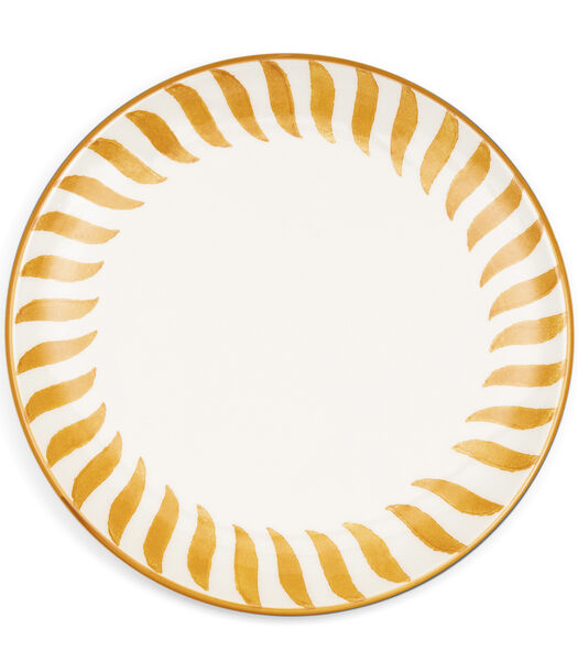 Menton ontbijtbord Geel gekleurde print - bord 21 cm - Aardewerk