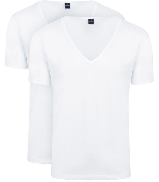 Suitable Vitaru T-Shirt Col V Profond Blanc 2-Pack