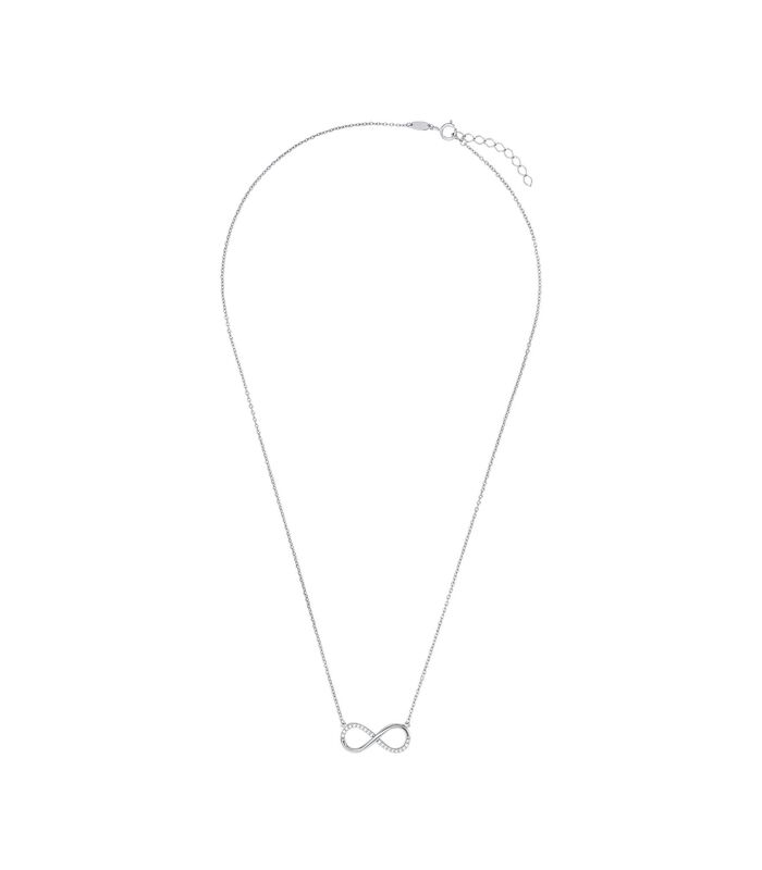 Ketting met hanger voor dames, witgoud 375, cubic zirconia (synth.) Infinity image number 2