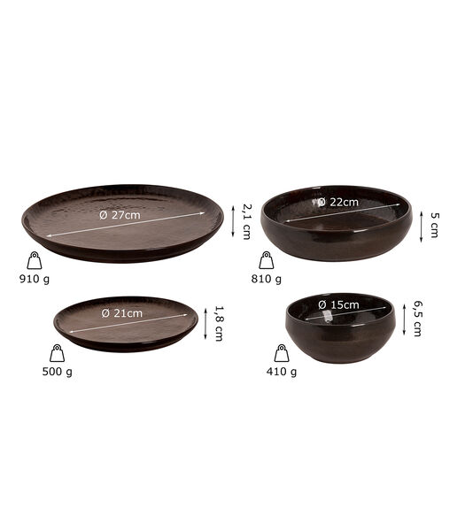 Serviesset Bama Copper Stoneware 6-persoons 24-delig