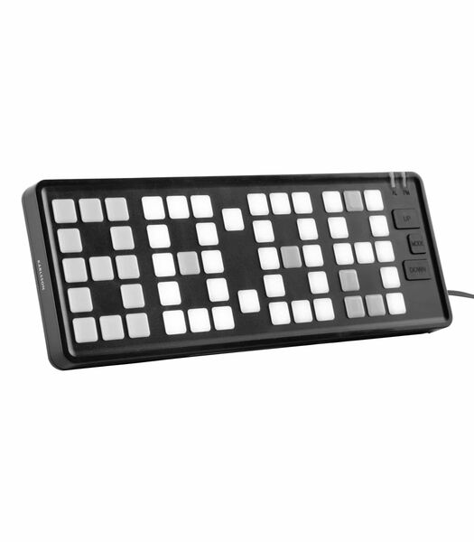 Wekker Keyboard - Zwart - 23x1.5x8.3cm