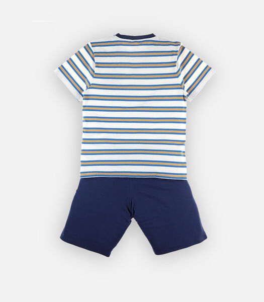 2-delige pyjama voor papa's, grijs/donkerblauw