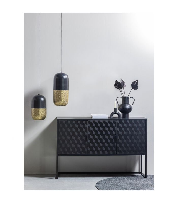 Lampe à suspension - Métal - Noir/laiton - 46x20x20 - Tirsa image number 4