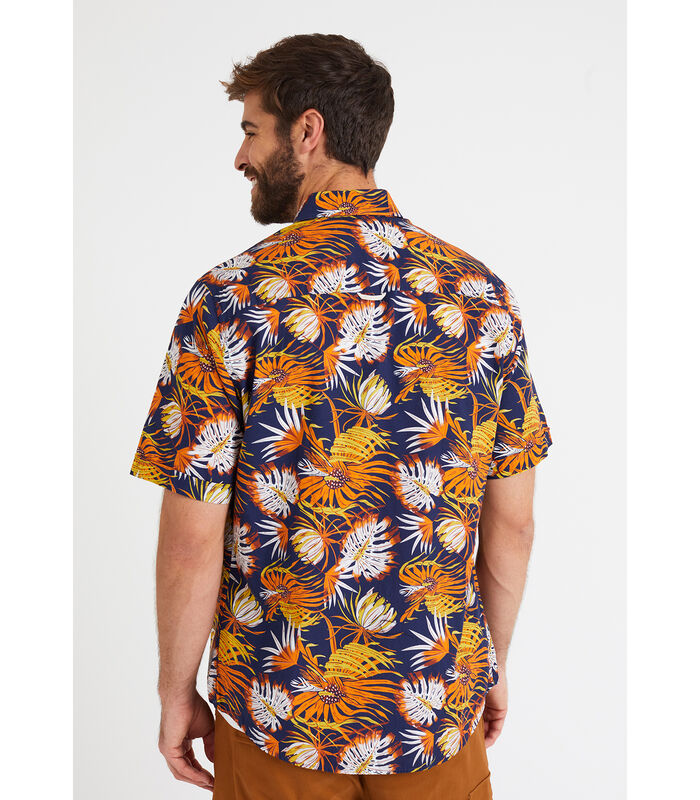 Shirt met korte mouwen met oranje bladeren print image number 3