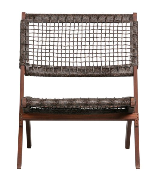 Chaise pliable d'interieur et d'extérieur - Bois d'eucalyptus - Marron foncé - 73x60x78 cm - Lois