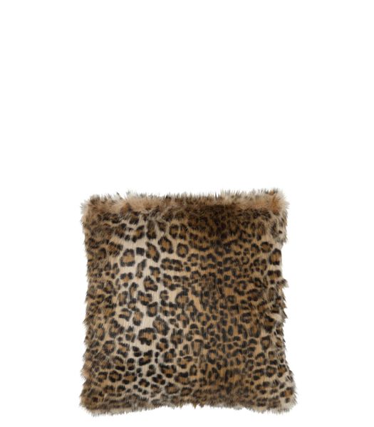 Kussen Nepbont Leopard Zwart/Bruin