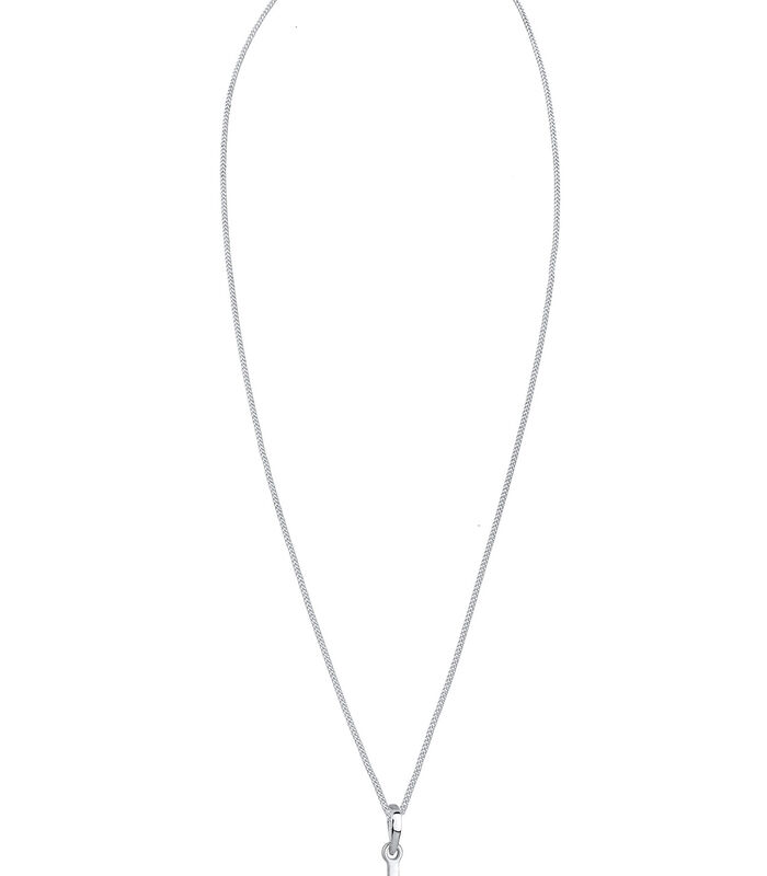 Halsketting Dames Kruis Hanger Met Ster Gravure Filigraan In 925 Sterling Zilver image number 2