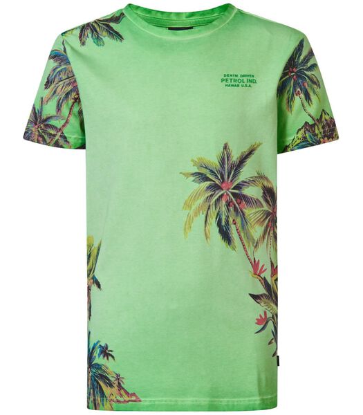 T-Shirt Petrol Botanique Palmier Vert
