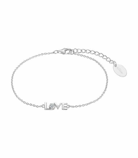 Armband voor dames, 925 Sterling Zilver, (synth.) Zirconia | Love