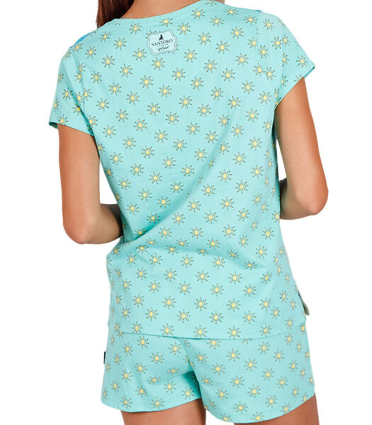 Pyjamashort t-shirt Hello Summer Santoro blauw