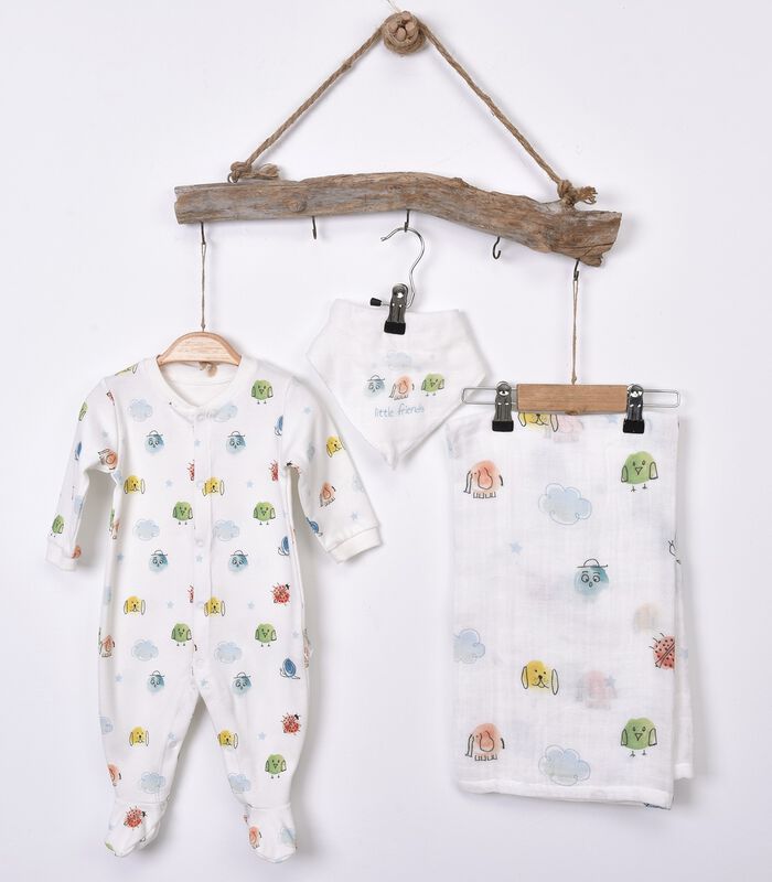 Pyjama bébé, lange, bandana en coton bio image number 4