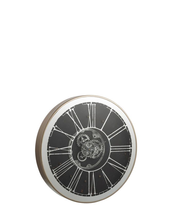 Horloge Ronde   Led Mecanisme Miroir Argent/Champagne image number 0