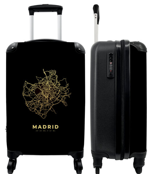 Valise spacieuse avec 4 roues et serrure TSA (Madrid - Plan de ville - Or - Cartes - Plan du site)