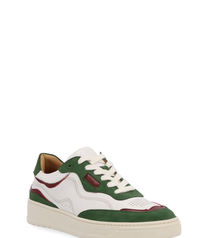TB.87 - Sneakers wit en groen leer image number 2