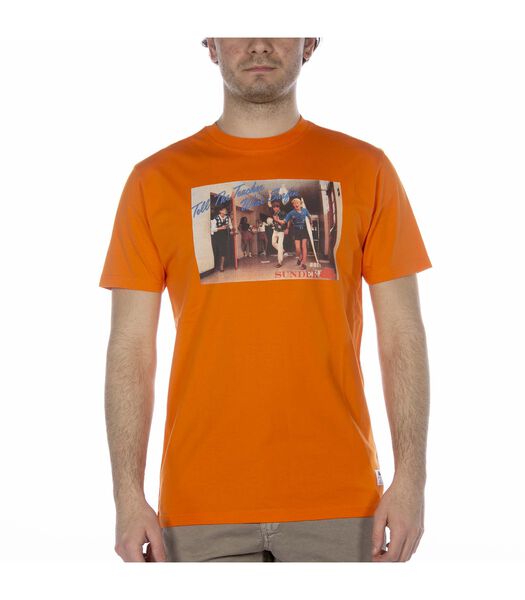 T-Shirt Orange Imprimé Sundek