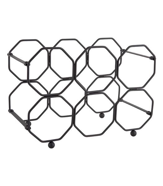 Wijnrek Honeycomb - IJzer Zwart, opvouwbaar - 31x16,5x22cm
