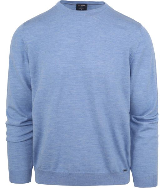 Olymp Pull Col Rond Wool Bleu Claire