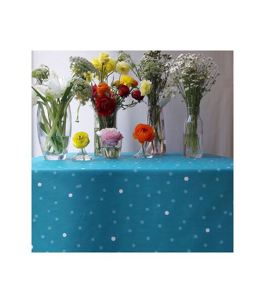 Confetti Turquoise gecoat tafelkleed