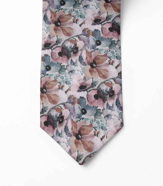 Cravate ARTA - imprimé fleuri - Fabriquée en Belgique