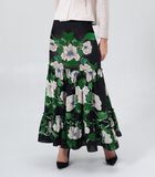 Lange rok met bloemenprint en grote volants image number 0
